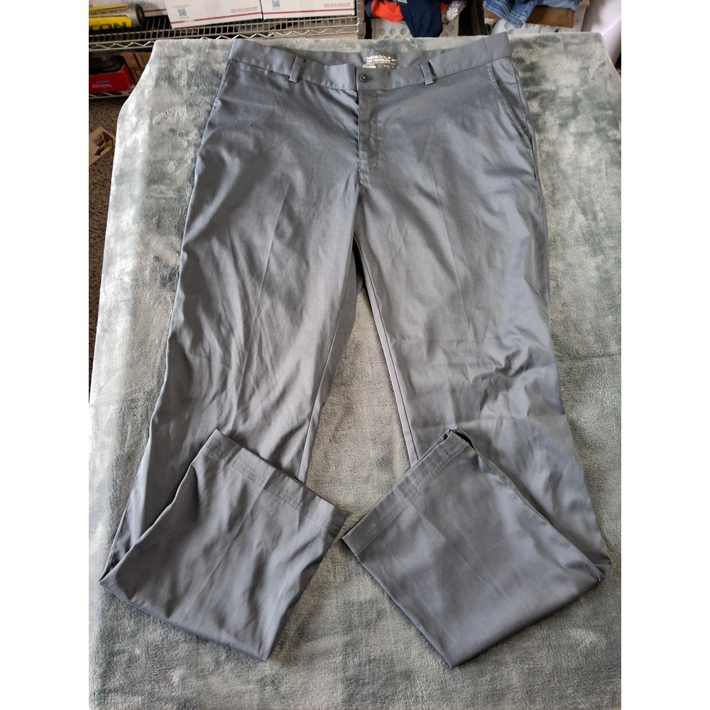 Nike Golf Tour Performance Dri-FIT Pants Mens 36x34 Gray Flat Front Trousers